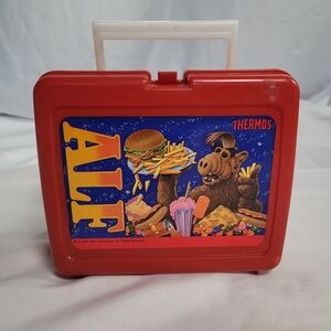 VTG 1987 ALF Red Plastic Lunchbox w/Thermos